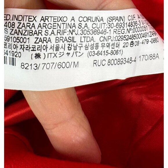 Zara Asymmetric one shoulder Red Blazer Dress blogg fav Size M - Picture 7 of 9